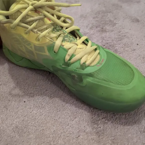 P u m a RICK &amp; MORTY Shoe Mens 11.5 Basketball Sneaker - Neon Two-Tone