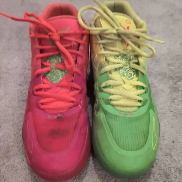 P u m a RICK &amp; MORTY Shoe Mens 11.5 Basketball Sneaker - Neon Two-Tone