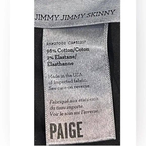 PAIGE Jimmy Jimmy Skinny Boyfriend Jeans | Vintage Black | Size 25