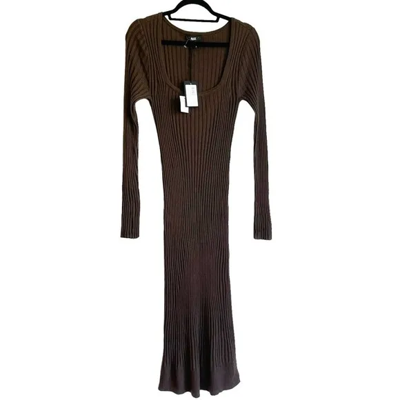 Paige Wool Side Slit Benita Long Dress Sweater Long Sleeve Size L NWT