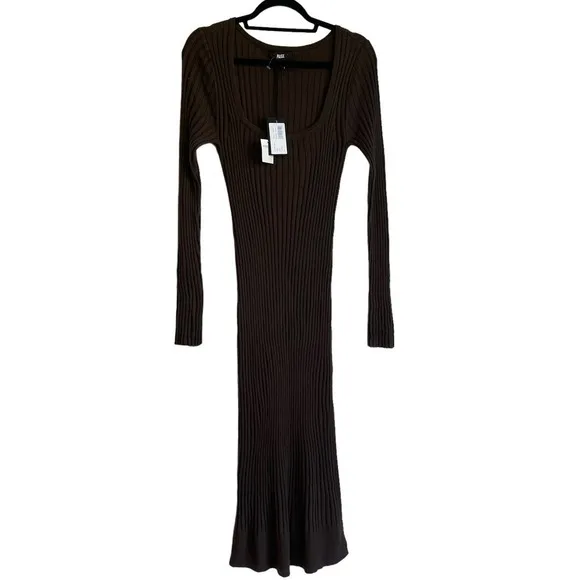 Paige Wool Side Slit Benita Long Dress Sweater Long Sleeve Size L NWT