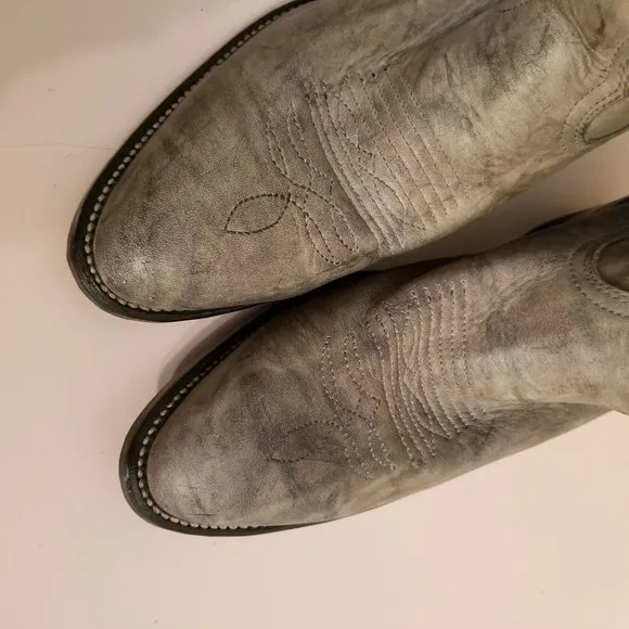 Palomino 10.5D Gray Western Cowboy Boots Cosplay Costume Leather Rodeo Rockabill