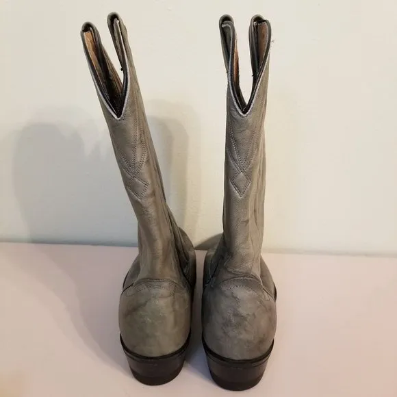 Palomino 10.5D Gray Western Cowboy Boots Cosplay Costume Leather Rodeo Rockabill