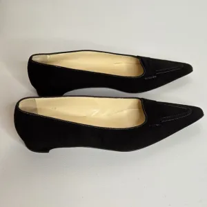 Pancaldi Italian Black Suede Flat Loafers Women's Shoes Sz 40 EU Sz 9 US