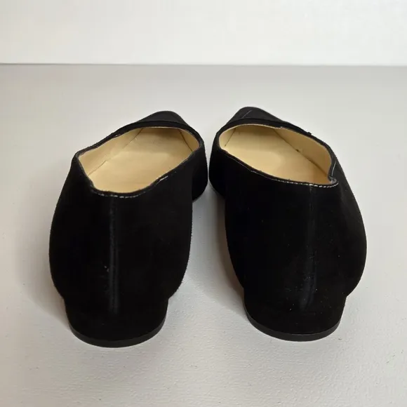 Pancaldi Italian Black Suede Flat Loafers Women's Shoes Sz 40 EU Sz 9 US
