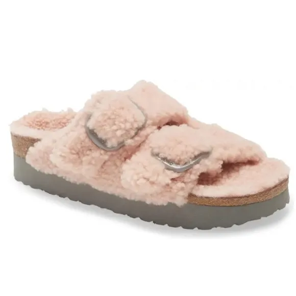 Papillio by Birkenstock Arizona Big Buckle Genuine Shearling Slide 6-6.5US 37EU