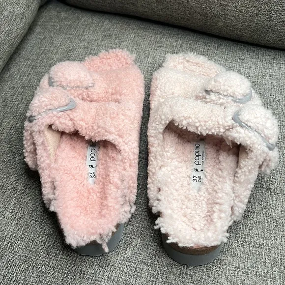 Papillio by Birkenstock Arizona Big Buckle Genuine Shearling Slide 6-6.5US 37EU