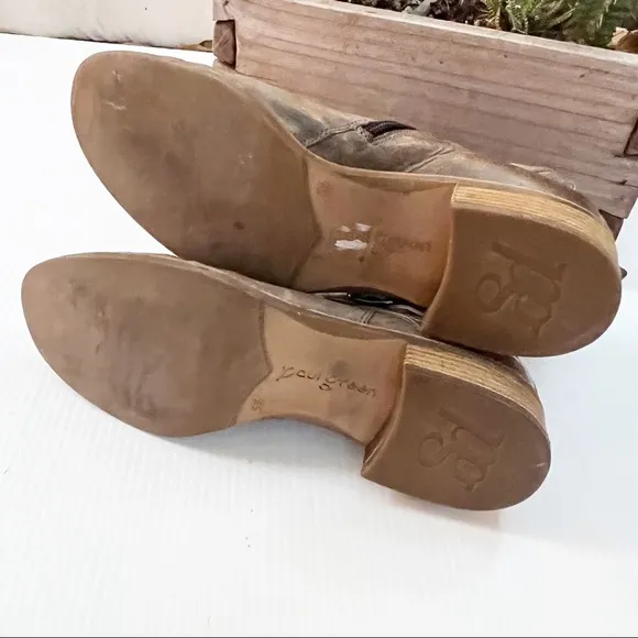 Paul Green- Brown Belted Moto Ankle Boots Size 8