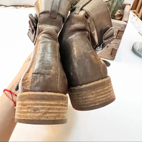 Paul Green- Brown Belted Moto Ankle Boots Size 8