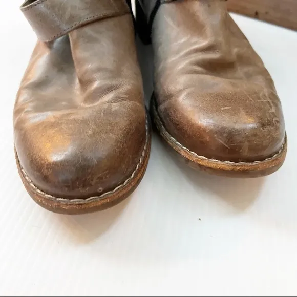Paul Green- Brown Belted Moto Ankle Boots Size 8