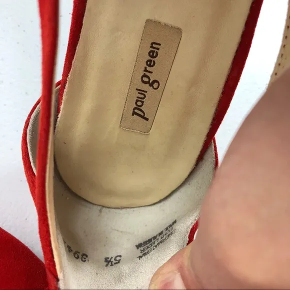 Paul Green red flat suede shoes Austria size 5.5