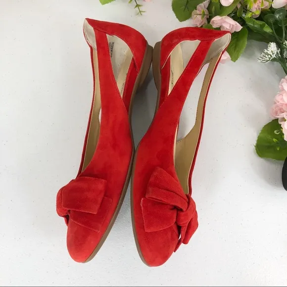 Paul Green red flat suede shoes Austria size 5.5