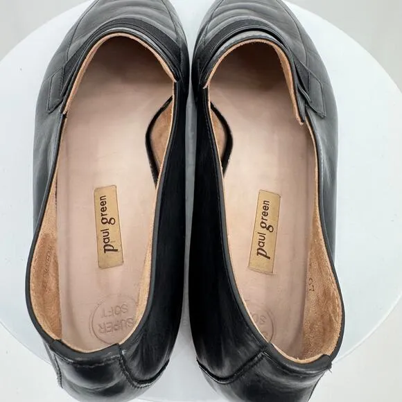 Paul Green shoes Adelle women's size 8 loafer ballet flat slop on black leather