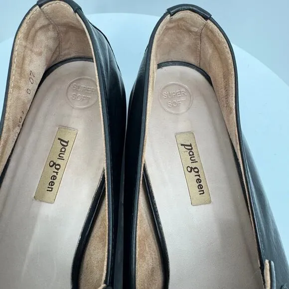 Paul Green shoes Adelle women's size 8 loafer ballet flat slop on black leather