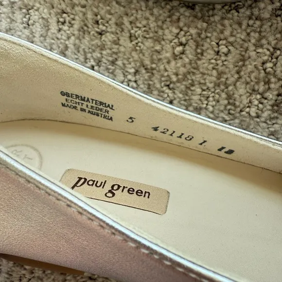 Paul Green | Tia Flat in Alu Metallic Napa new in box US size 7.5 $370 retail