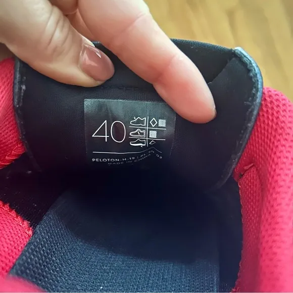 Peloton Black &amp; Red Cycling Shoes | Velcro Closure