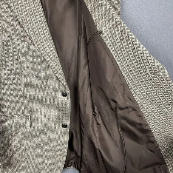 Pendleton Blazer Sport Coat Men 42L 2 Button Wool Jacket USA Herringbone