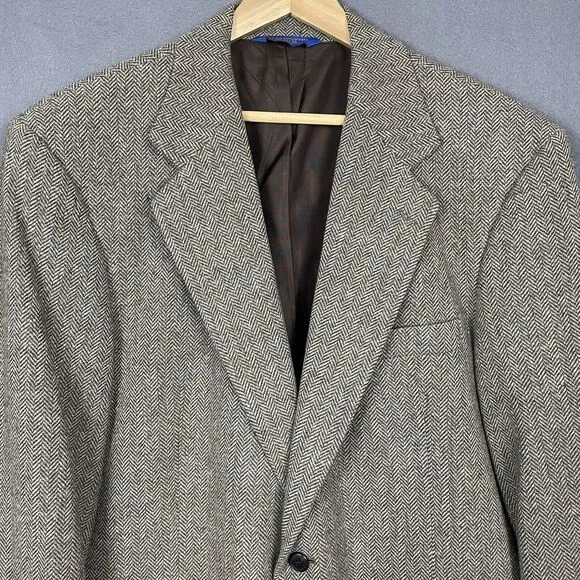 Pendleton Blazer Sport Coat Men 42L 2 Button Wool Jacket USA Herringbone