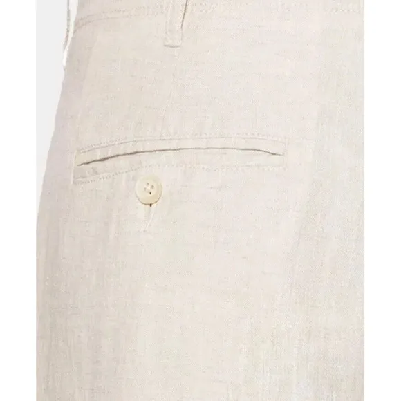 Perry Ellis NATURAL 100% LINEN Drawstring Beige Men's Pants NWT US 38