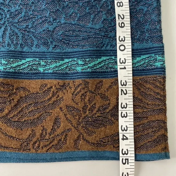 Peruvian Connection Teal Blue Pima Cotton Stretch Sheath Dress