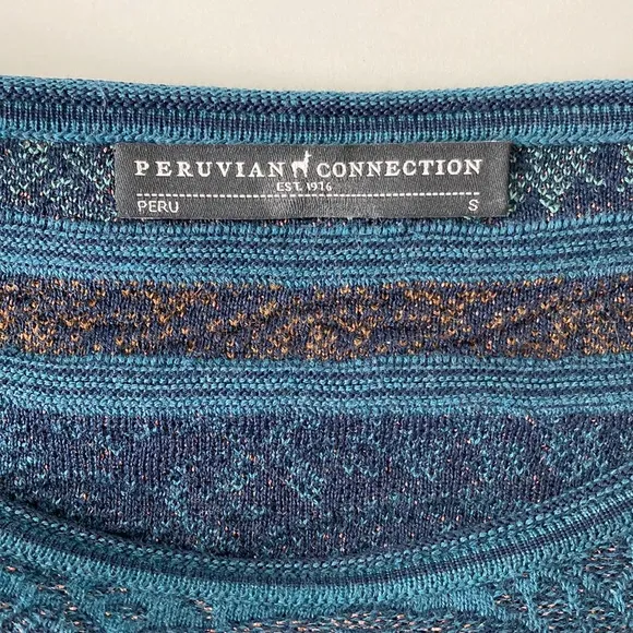 Peruvian Connection Teal Blue Pima Cotton Stretch Sheath Dress