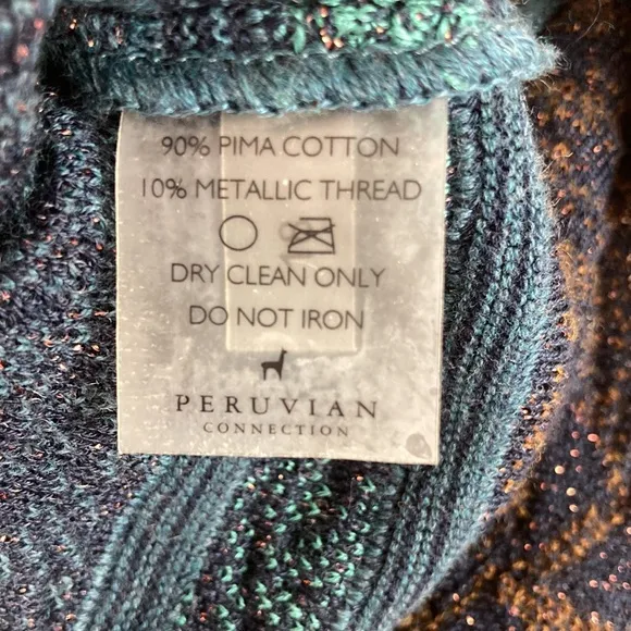Peruvian Connection Teal Blue Pima Cotton Stretch Sheath Dress