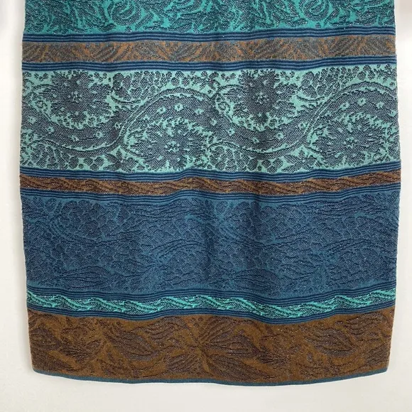 Peruvian Connection Teal Blue Pima Cotton Stretch Sheath Dress