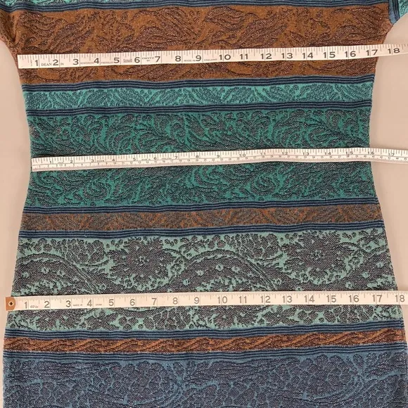 Peruvian Connection Teal Blue Pima Cotton Stretch Sheath Dress