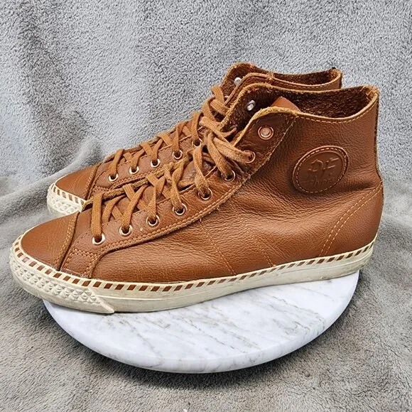 P.F. Flyers Shoes Mens 10.5 Brown Leather Lace Up Sneakers *GUC*