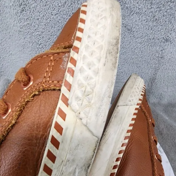 P.F. Flyers Shoes Mens 10.5 Brown Leather Lace Up Sneakers *GUC*