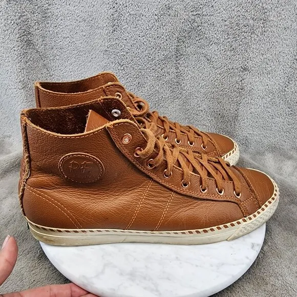 P.F. Flyers Shoes Mens 10.5 Brown Leather Lace Up Sneakers *GUC*
