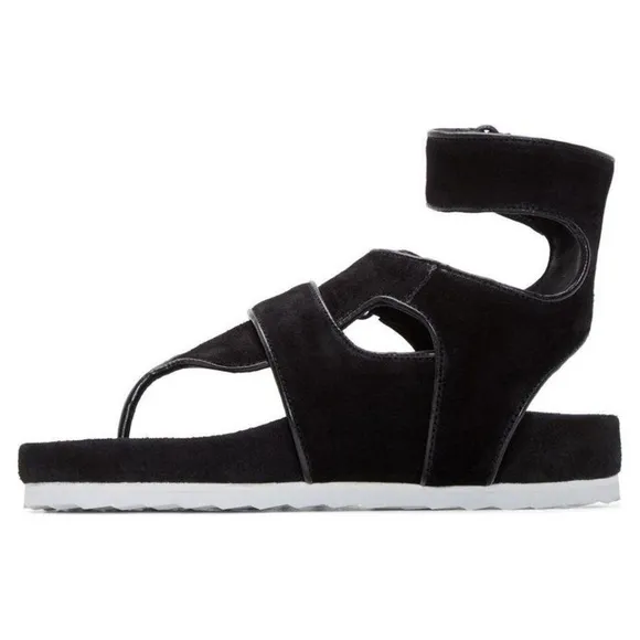 Pierre Hardy Suede Leather T-Strap Flat Sandal NEW