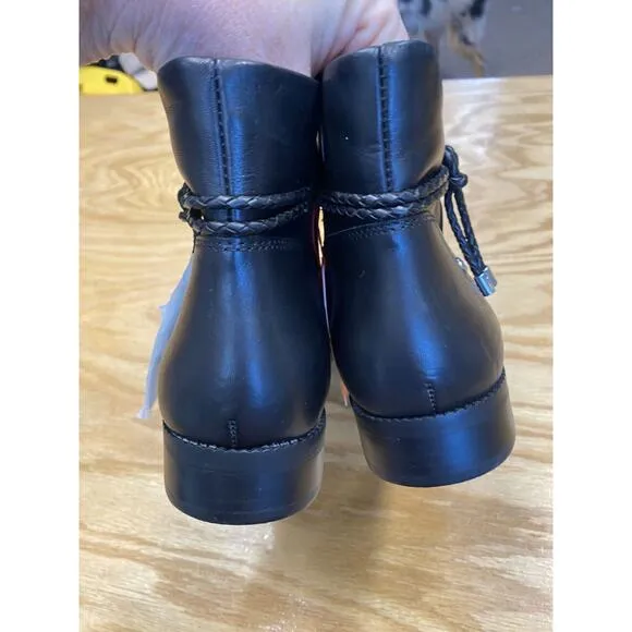 Pikolinos Royal Boots Womens 9.5 Black Leather Side Zip Flat Ankle Round Toe S63