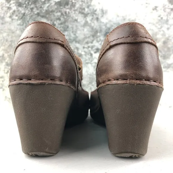 Pikolinos Women's Size 41 (10.5-11) Brown Leather Hook &amp; Loop Wedge Heel Shoes
