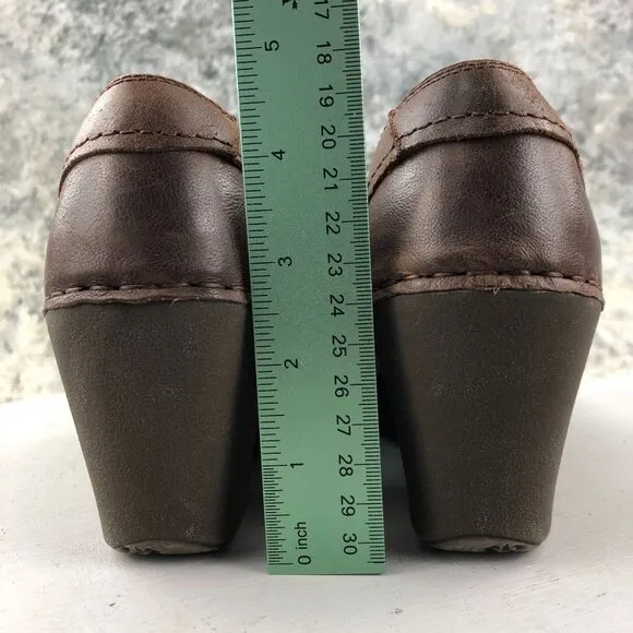 Pikolinos Women's Size 41 (10.5-11) Brown Leather Hook &amp; Loop Wedge Heel Shoes