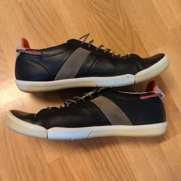 Plae Mulberry Black Shoes Sneakers M 6 W 8 Black Gray Leather Low Top