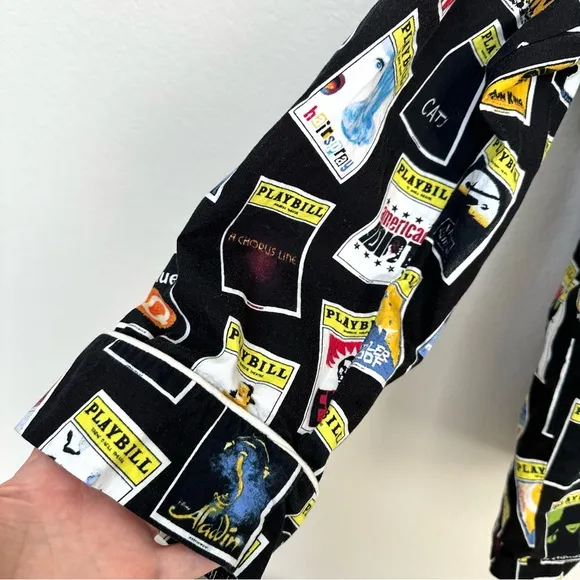Playbill Colorful Musical Play Print PJ Pajama Top XL