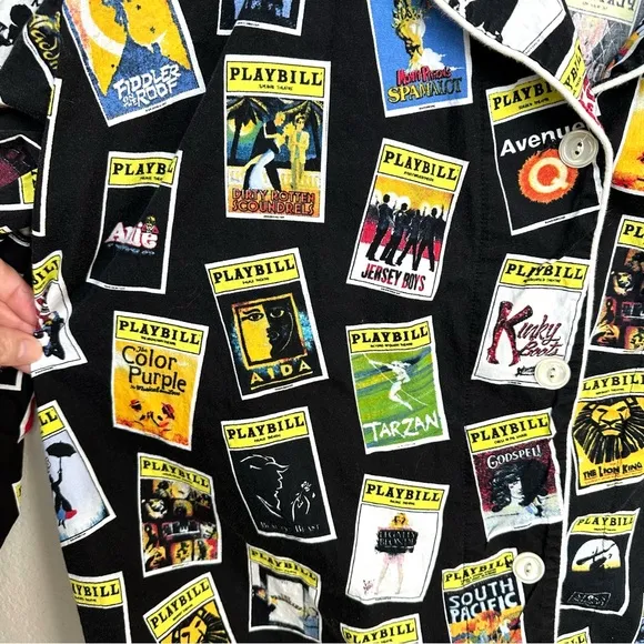 Playbill Colorful Musical Play Print PJ Pajama Top XL