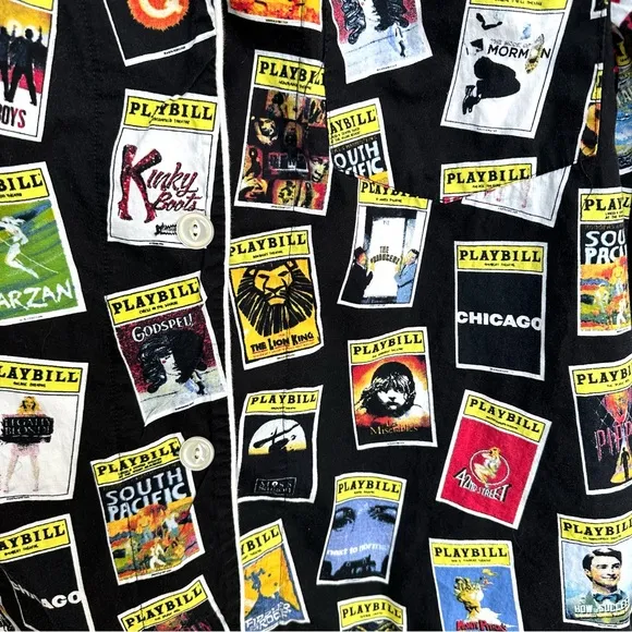 Playbill Colorful Musical Play Print PJ Pajama Top XL