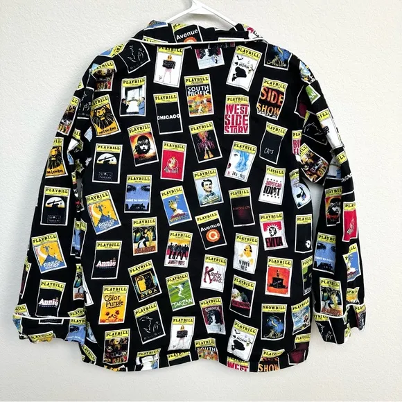 Playbill Colorful Musical Play Print PJ Pajama Top XL