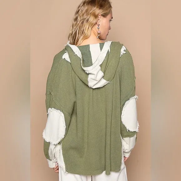 POL “Whimsical Long Jacket” | Moss/Natural
