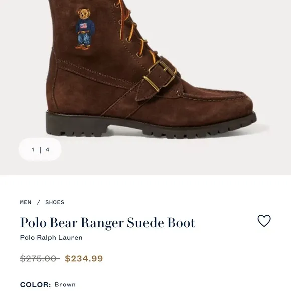Polo Bear Ranger Ralph Lauren Brown Suede Boots
