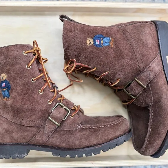 Polo Bear Ranger Ralph Lauren Brown Suede Boots