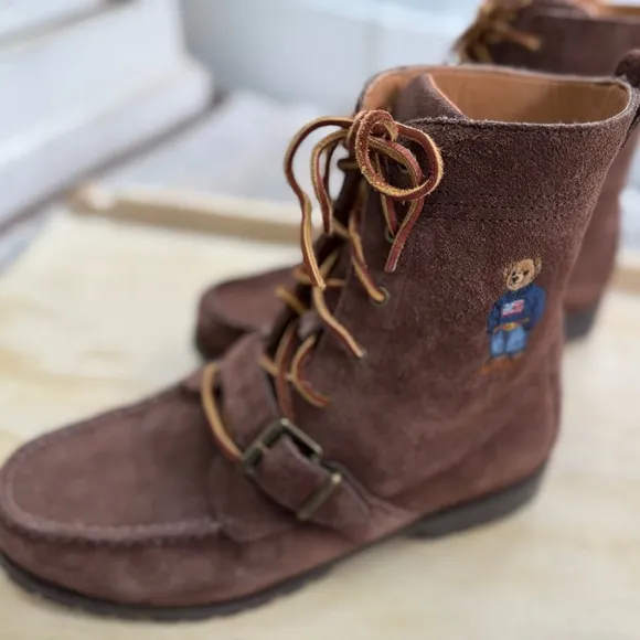Polo Bear Ranger Ralph Lauren Brown Suede Boots