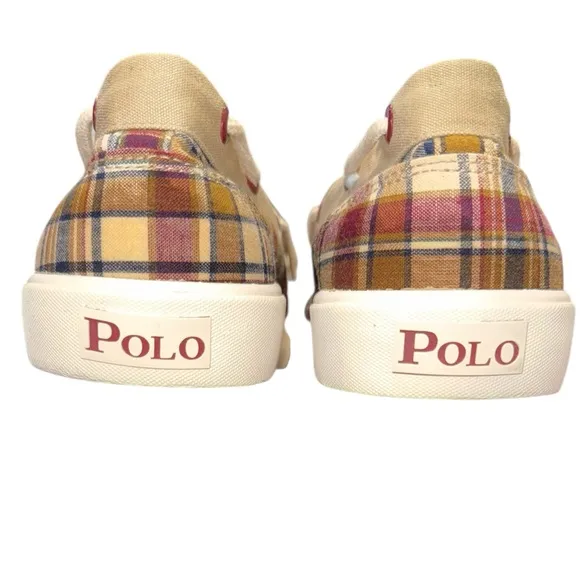 Polo by Ralph Lauren Grandpa Preppy Boat Beach Resort Casual Plaid Canvas Shoes