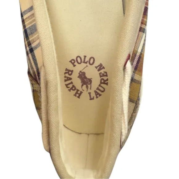 Polo by Ralph Lauren Grandpa Preppy Boat Beach Resort Casual Plaid Canvas Shoes