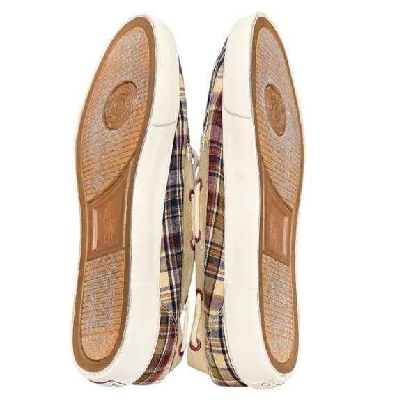 Polo by Ralph Lauren Grandpa Preppy Boat Beach Resort Casual Plaid Canvas Shoes