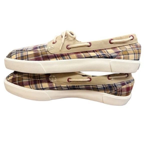 Polo by Ralph Lauren Grandpa Preppy Boat Beach Resort Casual Plaid Canvas Shoes