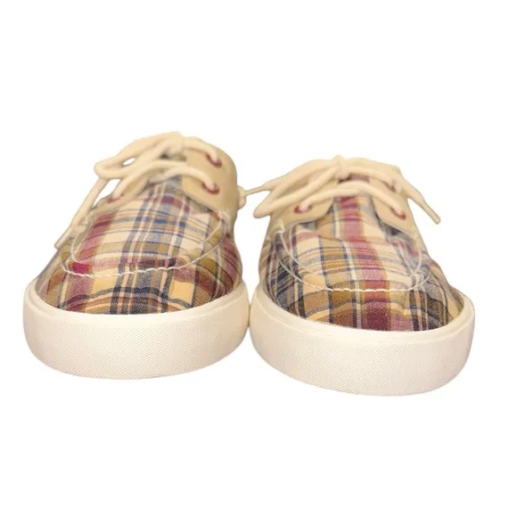 Polo by Ralph Lauren Grandpa Preppy Boat Beach Resort Casual Plaid Canvas Shoes