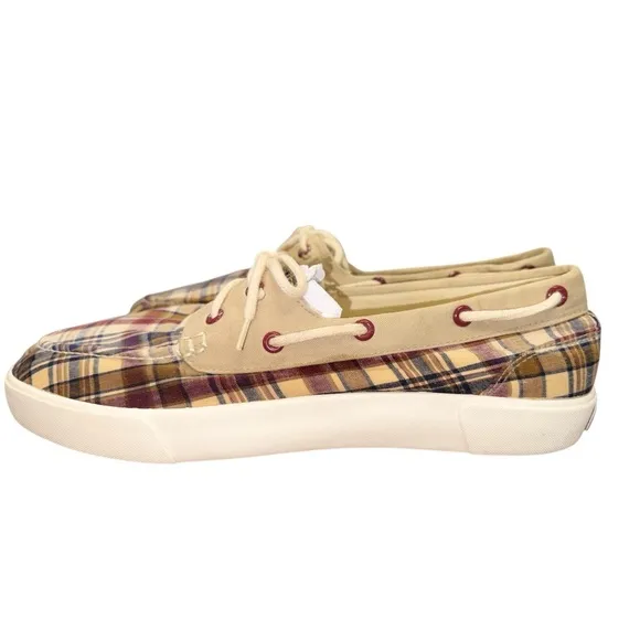 Polo by Ralph Lauren Grandpa Preppy Boat Beach Resort Casual Plaid Canvas Shoes